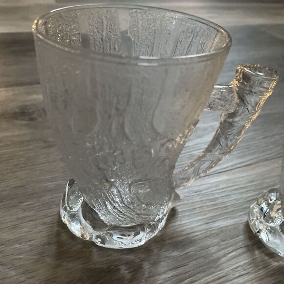 McDonald's Flintstones Mugs 1993 Frosted Glass Cups Set Of 4 Not Complete - Picture 11 of 12